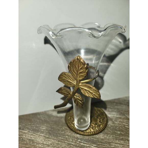 Bombay Company Crown Holder Stand & Handblown Glass Vase Set 1991 Vintage - Picture 2 of 7